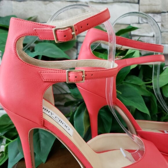 JIMMY CHOO 39/8.5 Coral Ankle strap Stiletto heel - Picture 2 of 8